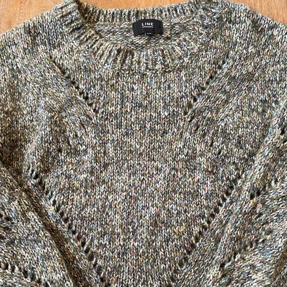 Marled cotton blend sweater